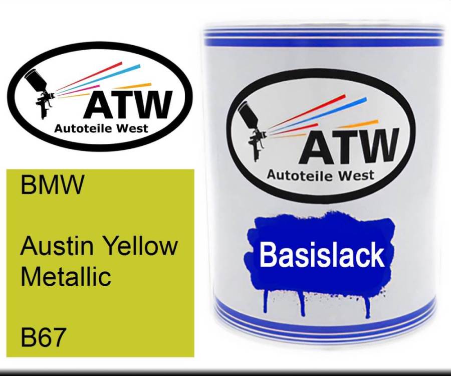 BMW, Austin Yellow Metallic, B67: 1L Lackdose, von ATW Autoteile West.